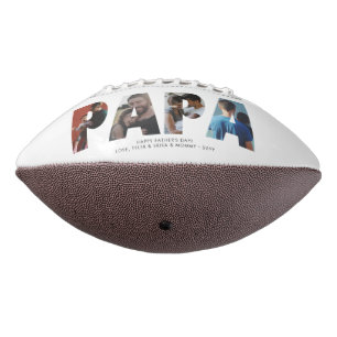 Ballon De Foot Moderne PAPA Photo Collage Chic Happy Fête des pèr