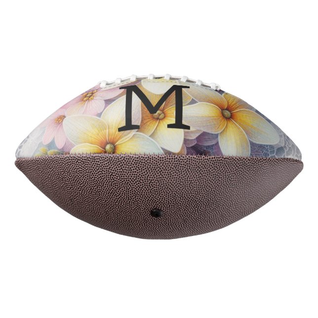 Ballon De Foot Monogram lace pink and yellow Spring flowers  (Tourné à 270°)