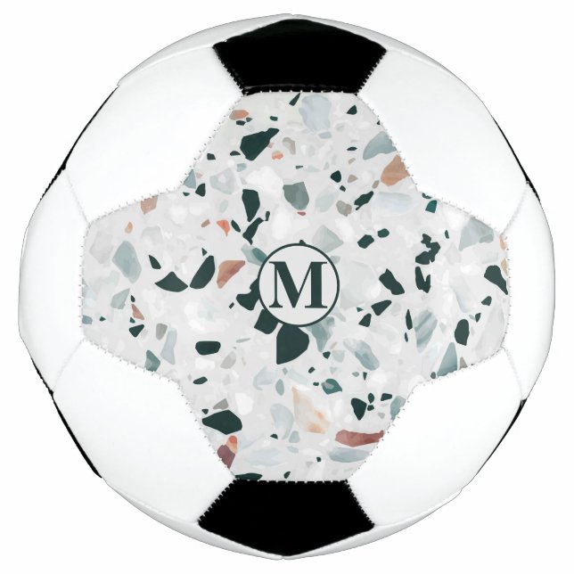Ballon De Foot Monogramme Abstrait Terrazzo Motif (Devant)