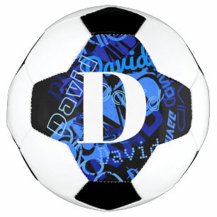Ballon De Foot Monogramme bleu créatif