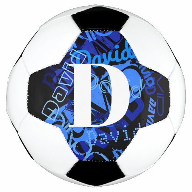Ballon De Foot Monogramme bleu créatif (Devant)