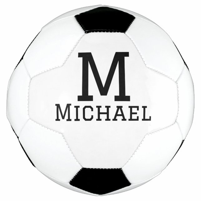 Ballon De Foot Monogramme capital masculin ajouter nom simple cla (Devant)