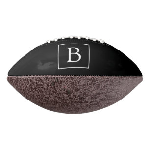 Ballon De Foot Monogramme Classique Simple   Noir avec Texte Blan