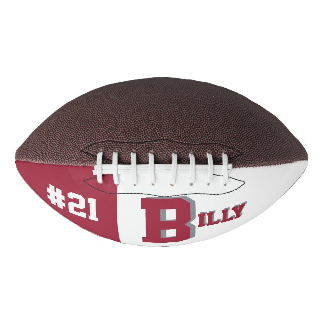 Ballon De Foot Monogramme Crimson rouge et blanc (Devant)