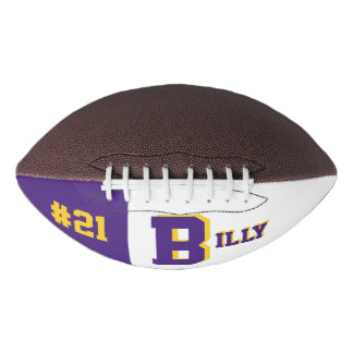 Ballon De Foot Monogramme de football violet et or