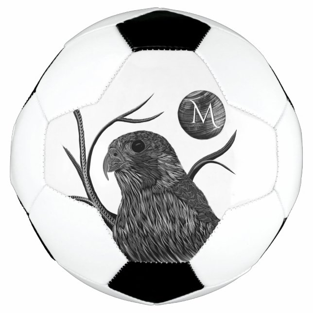 Ballon De Foot Monogramme de Pleine lune de faucon (Devant)