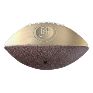 Ballon De Foot Monogramme Gravé Acier Or Métallisé