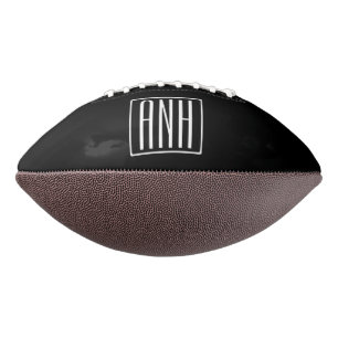 Ballon De Foot Monogramme initiale moderne 3 gras Blanc sur noi