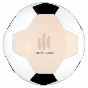 Ballon De Foot Monogramme minimaliste moderne Nom personnalisé Si