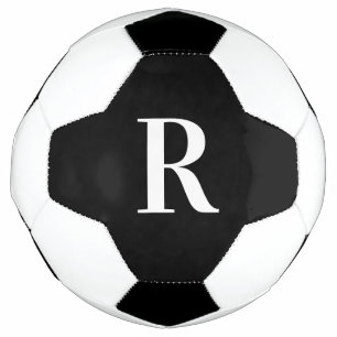 Ballon De Foot Monogramme moderne noir et blanc