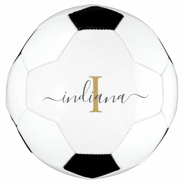 Ballon De Foot Monogramme Nom du script Initial Modern Personnali (Devant)