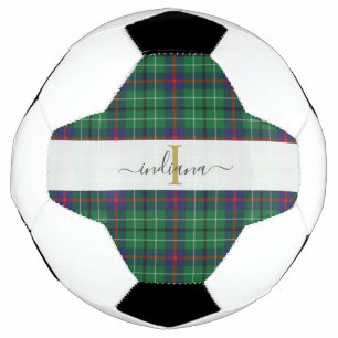 Ballon De Foot Monogramme Nom du script Plaid Clan Duncan Tartan
