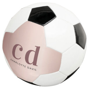 Ballon De Foot monogramme or rose initiales luxe métallique