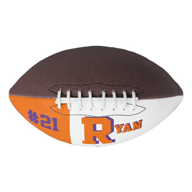 Ballon De Foot Monogramme orange et violet (Devant)