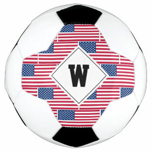Ballon De Foot Monogramme patriotique AMERICAN FLAG balle de foot