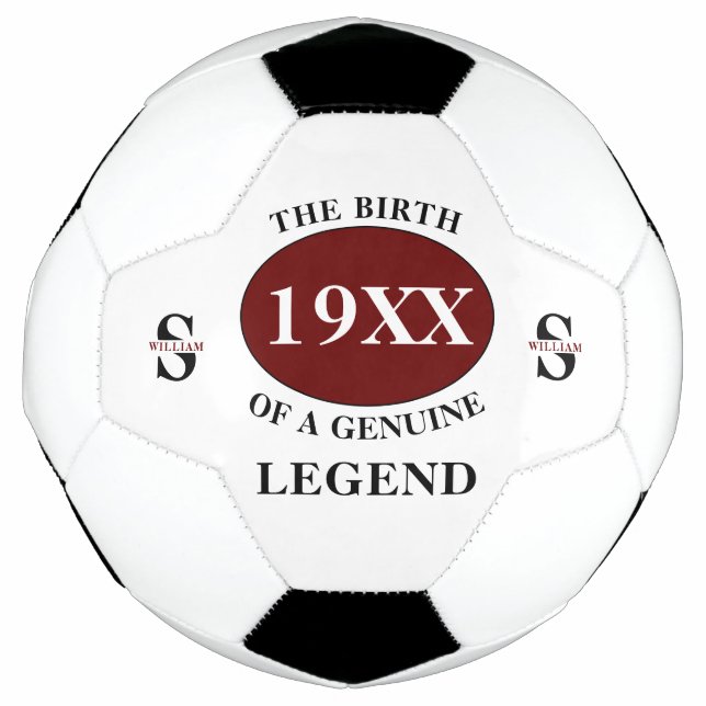 Ballon De Foot Monogramme Père Anniversaire Légende Ajouter Nom d (Devant)