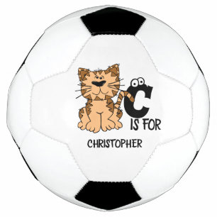 Ballon De Foot monogramme personnalisé C est pour chats chaton ch