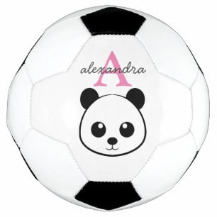 Ballon De Foot Monogramme personnalisé de l'ours de panda mignon 