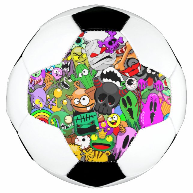 Ballon De Foot Monstres caractères mignons Motif d'Halloween (Devant)