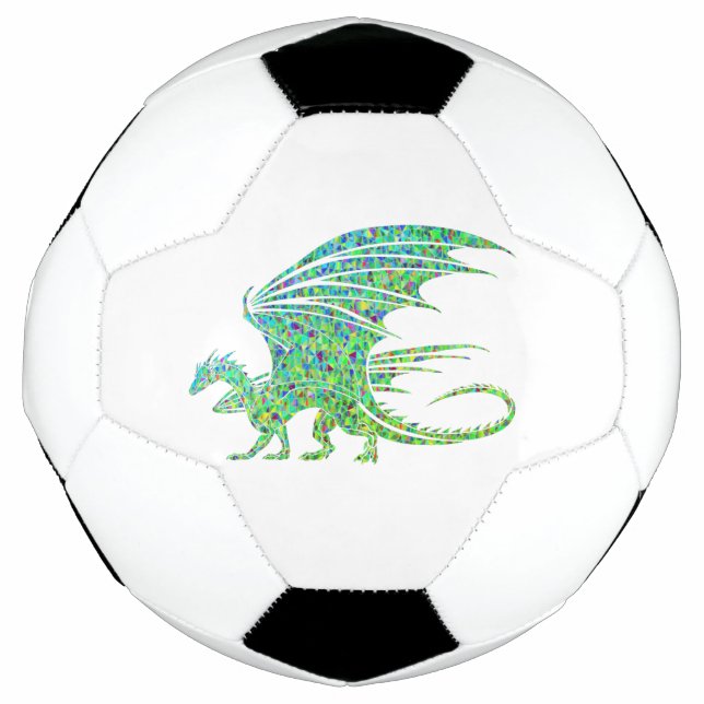 Ballon De Foot Mosaïque Extraordinaire de dragon vert (Devant)