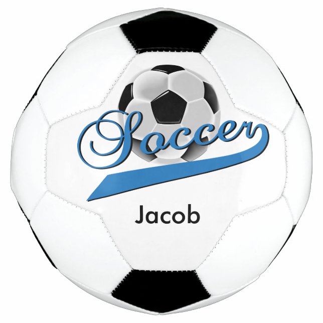Ballon De Foot Mot de football | Nom do-it-yourself | Bleu (Devant)