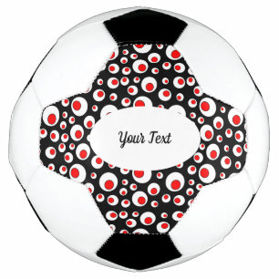 Ballon De Foot Motif Abstrait vibrant de Balls Rouge Blanc Noir