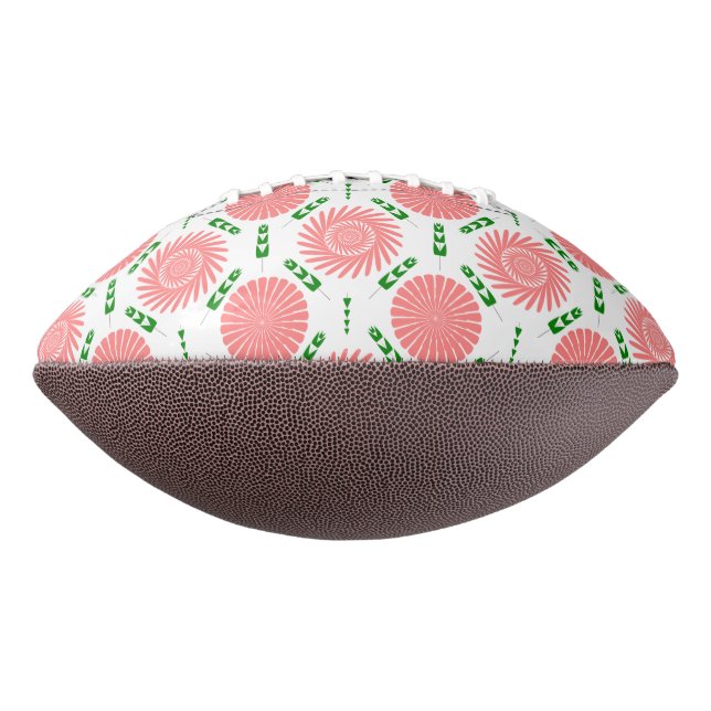 Ballon De Foot  motif avec fleurs roses  (Tourné à 90°)