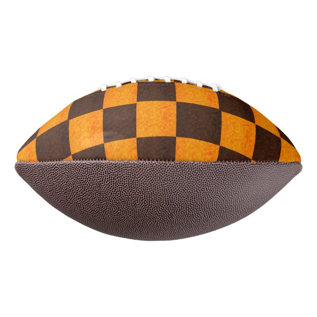 Ballon De Foot Motif Brown Et Gold Checks, (Tourné à 90°)