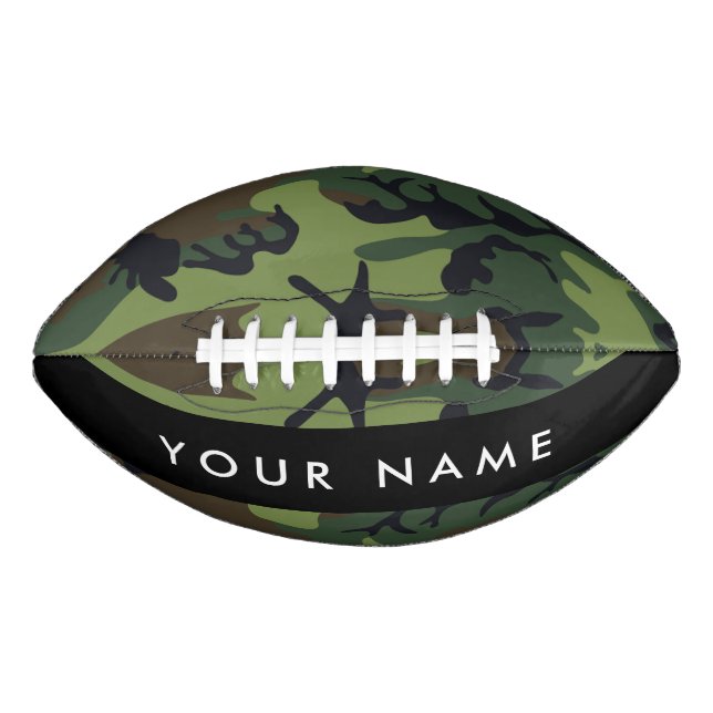 Ballon De Foot Motif Camouflage Vert, Votre nom, Personnaliser (Devant)