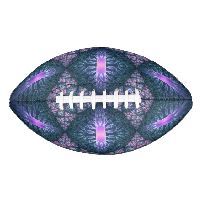 Ballon De Foot Motif d'art fractal 3D rose violet turquoise (Devant)
