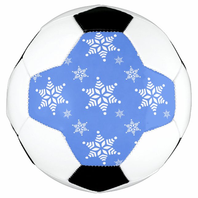 Ballon De Foot Motif de flocons de neige, Flakes blancs, Neige, B (Devant)