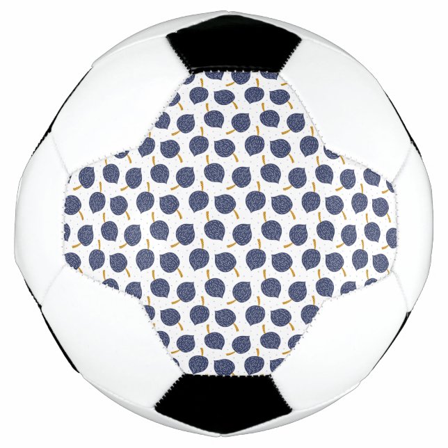 Ballon De Foot Motif de fruits de la bombe Abstraite bleue marine (Devant)