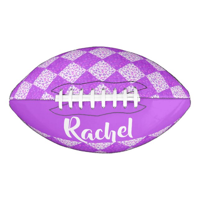 Ballon De Foot Motif de surface composée violette et blanche (Devant)