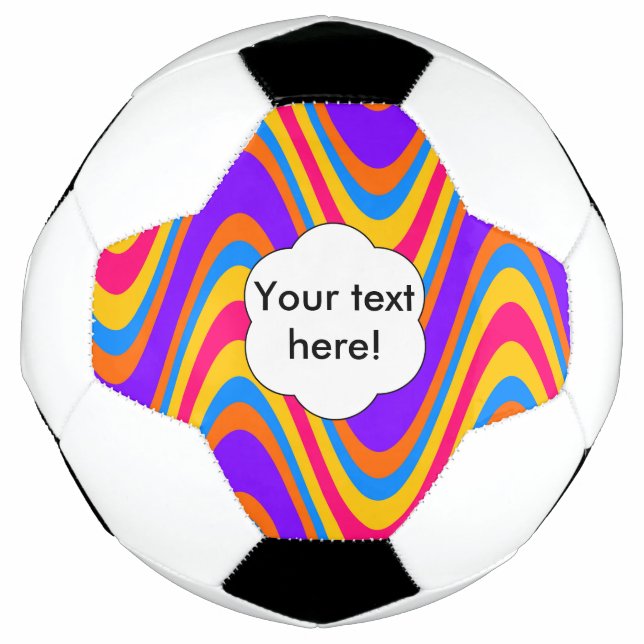 Ballon De Foot Motif des vagues colorées (Devant)