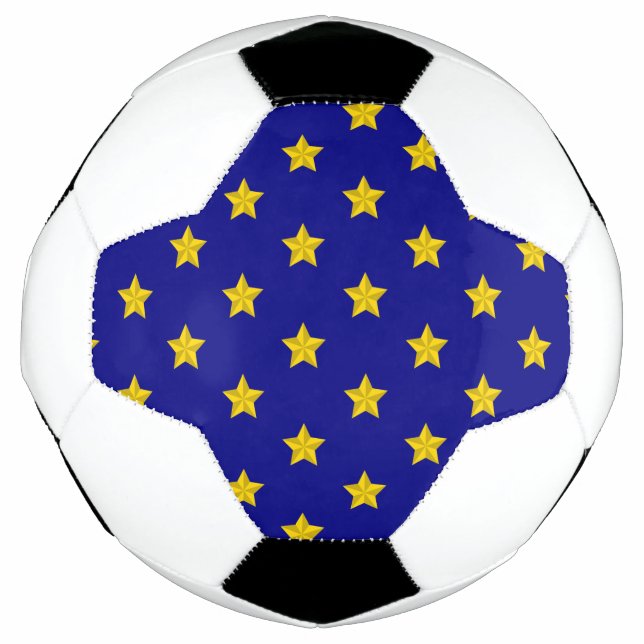 Ballon De Foot Motif Gold Stars, Bleu Marine, Exclusive (Devant)