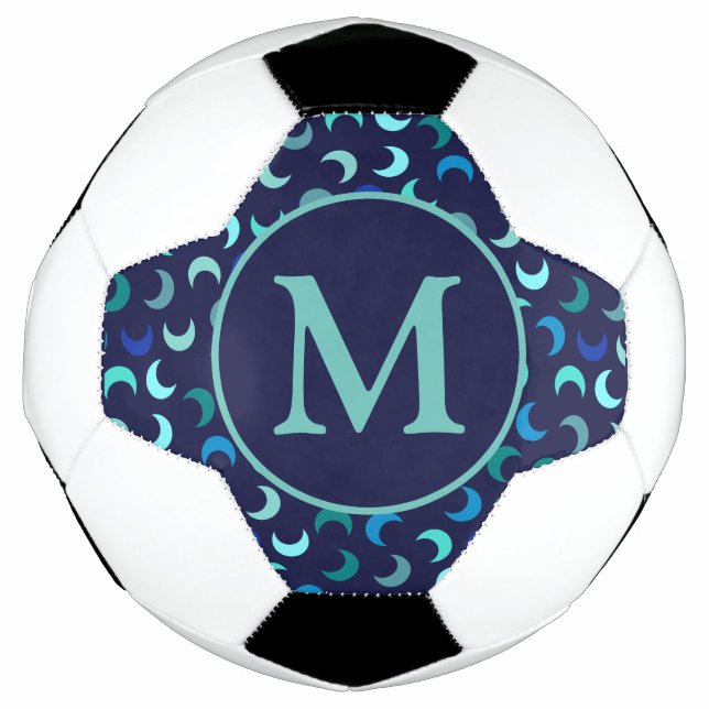 Ballon De Foot Motif Monogram Blue New Moon (Devant)