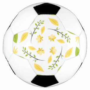 Ballon De Foot Motif Nature Feuilles Dessin Esquisse Fleurs