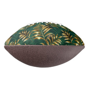 Ballon De Foot Motif sans couture avec des fougères dorées