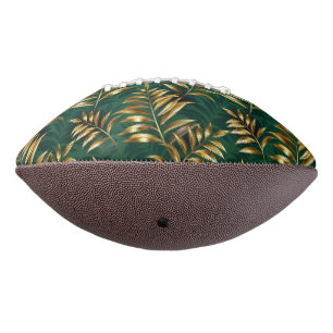 Ballon De Foot Motif sans couture avec des fougères dorées