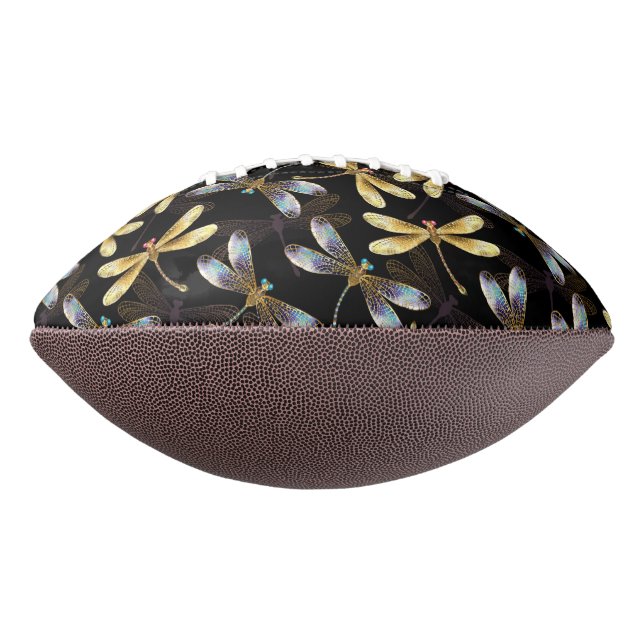 Ballon De Foot Motif sans couture avec libellules d'or (Tourné à 270°)