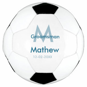 Ballon De Foot Navy bleu nom du garçon d'honneur lettre date masc