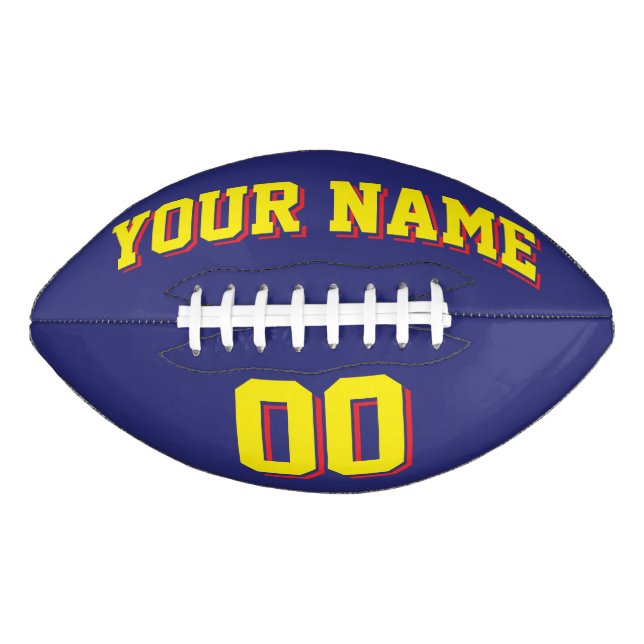Ballon De Foot NAVY BLUE YELLOW ET RED Custom Football (Devant)
