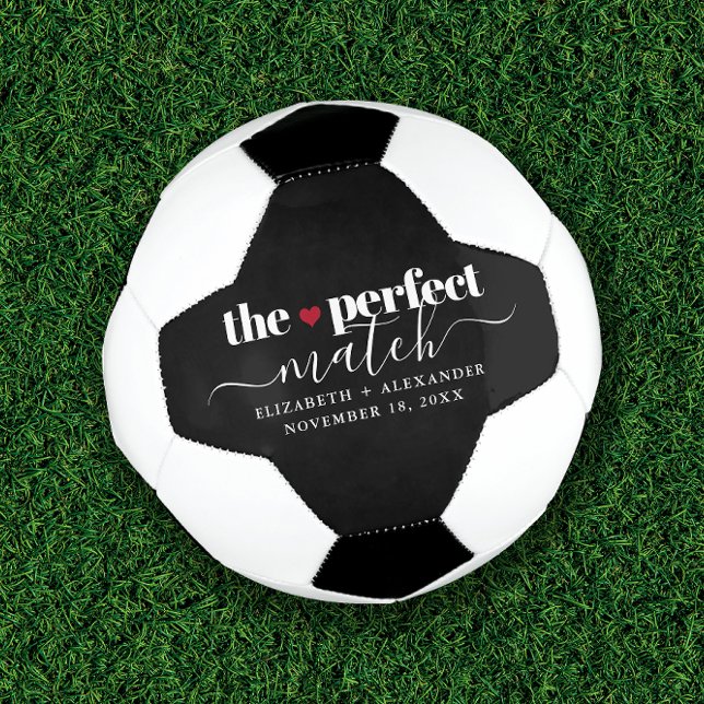 Ballon De Foot Noir Blanc Parfait Correspondance Amour Couple Per (This Personalized Soccer Ball is a perfect wedding, shower, or engagement gift for soccer players.)