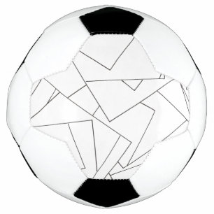 Ballon De Foot Noir et blanc géométrique-moderne minimaliste