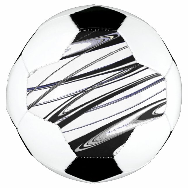 Ballon De Foot Noir et Blanc Moderne (Devant)