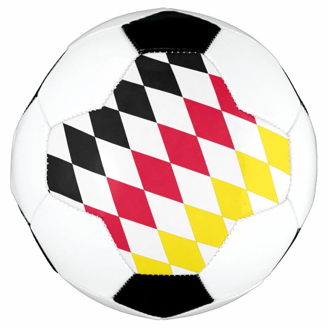 Ballon De Foot Noir rouge jaune Bavaria Motif Drapeau Diamant (Devant)