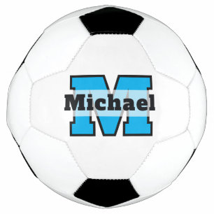Ballon De Foot Nom Bleu Gras Personnalisé Footballeur Classique P