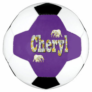 Ballon De Foot Nom Cheryl Avec Eléphants, Soccerball
