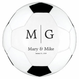 Ballon De Foot Nom de couple élégant personnalisé avec monogramme
