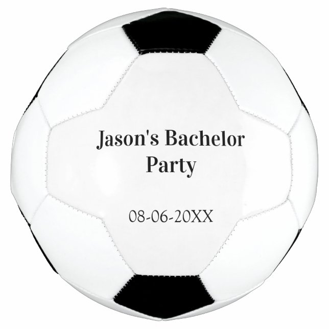 Ballon De Foot Nom de l'enterrement de vie de garçon date simple  (Devant)